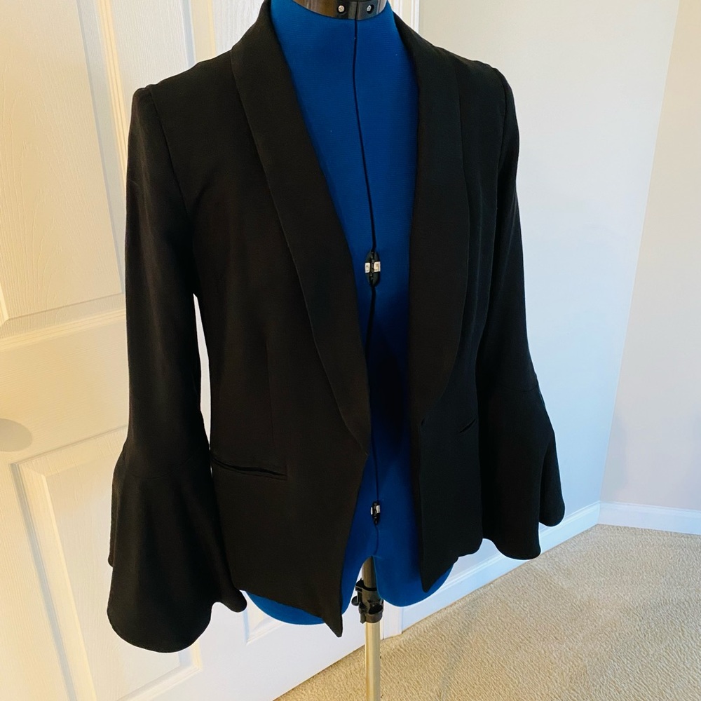 LC Lauren Conrad Black Women's Blazer with Flared Sleeves